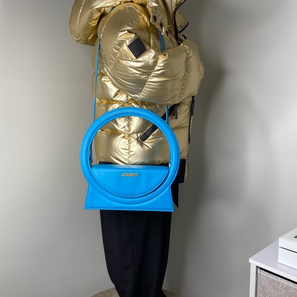 Jacquemus Le Grand Rond (LARGE ROUND) Blue Leather Bag NWT & Authentic - Picture 16 of 17